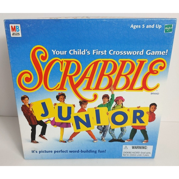 Milton Bradley Scrabble Junior Board Game With 2 Sided Board - Picture 1 of 6